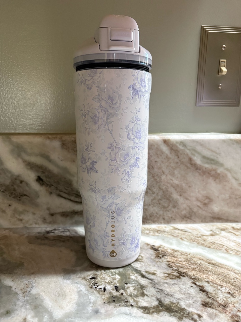 HydroJug Pale Blue 32OZ Floral Insulated Tumbler